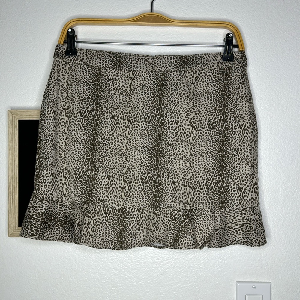 NWT CHASER LEOPARD RUFFLED HEM MINI SKORT SIZE SMALL